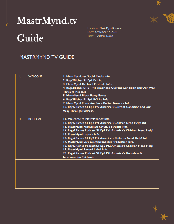 MastrMynd.tv Guide Page 1